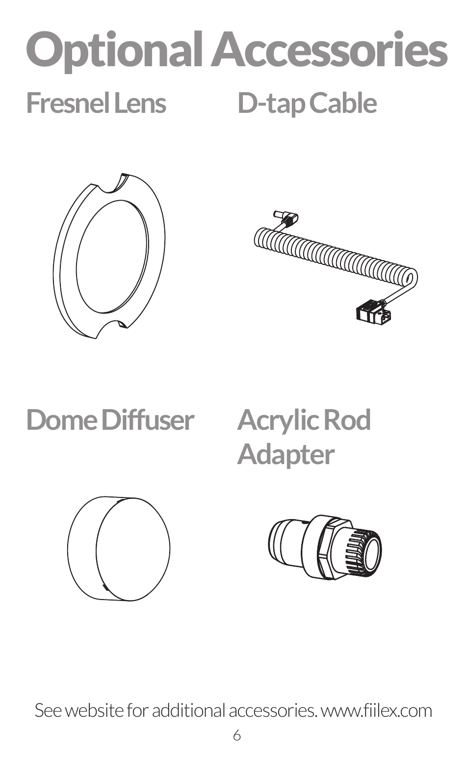 Optional accessories | Fiilex P200 User Manual | Page 8 / 11