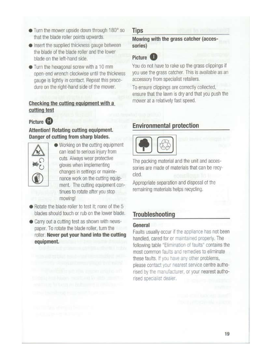 Tips, Environmental protection, Troubleshooting | Brill Razorcut Premium 38 User Manual | Page 9 / 11