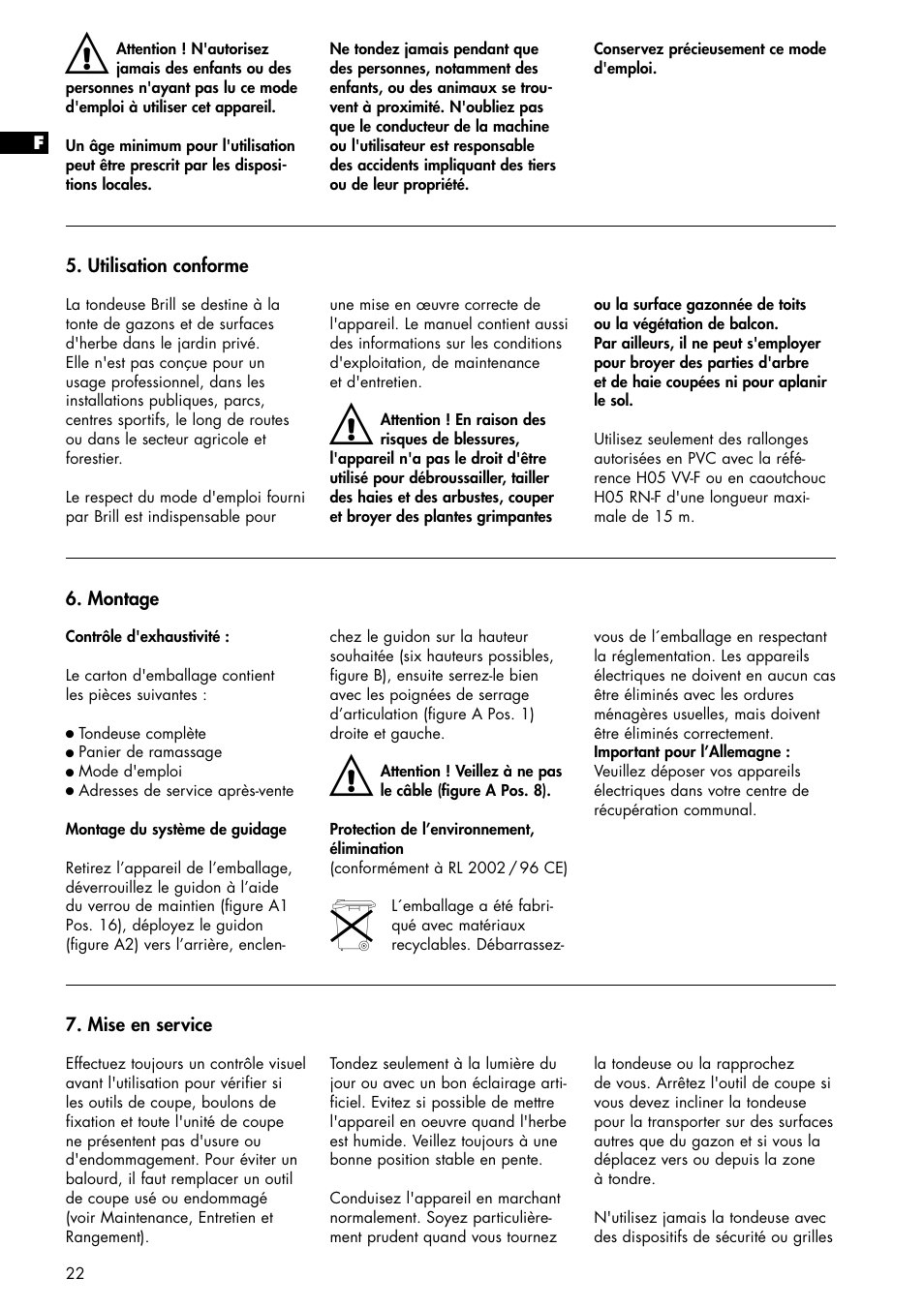 Brill 33 EF User Manual | Page 22 / 72