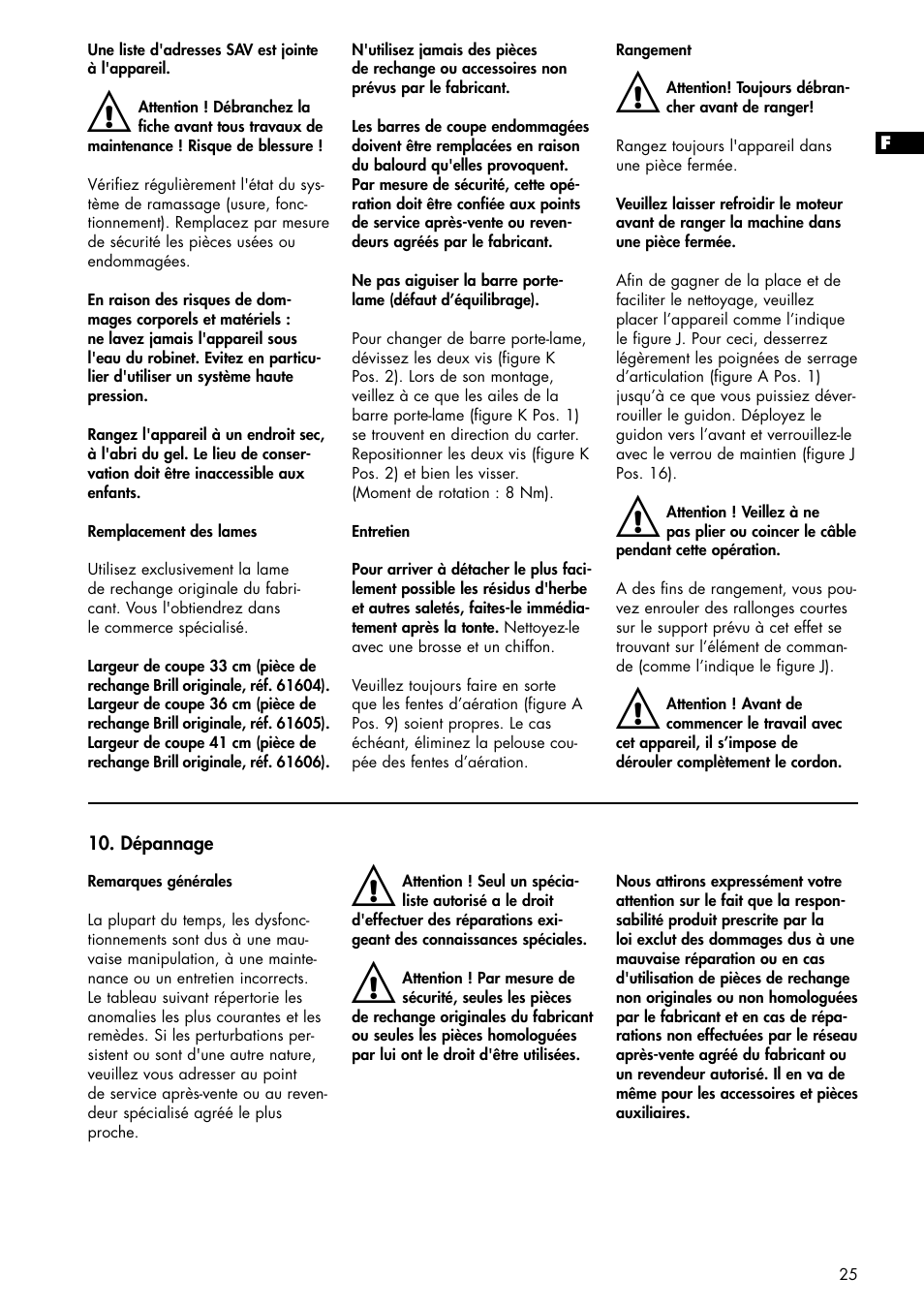 Brill 33 EF User Manual | Page 25 / 72