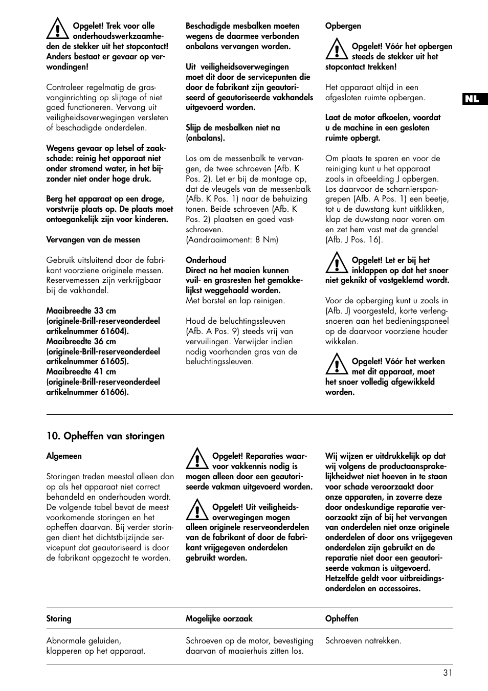 Brill 33 EF User Manual | Page 31 / 72