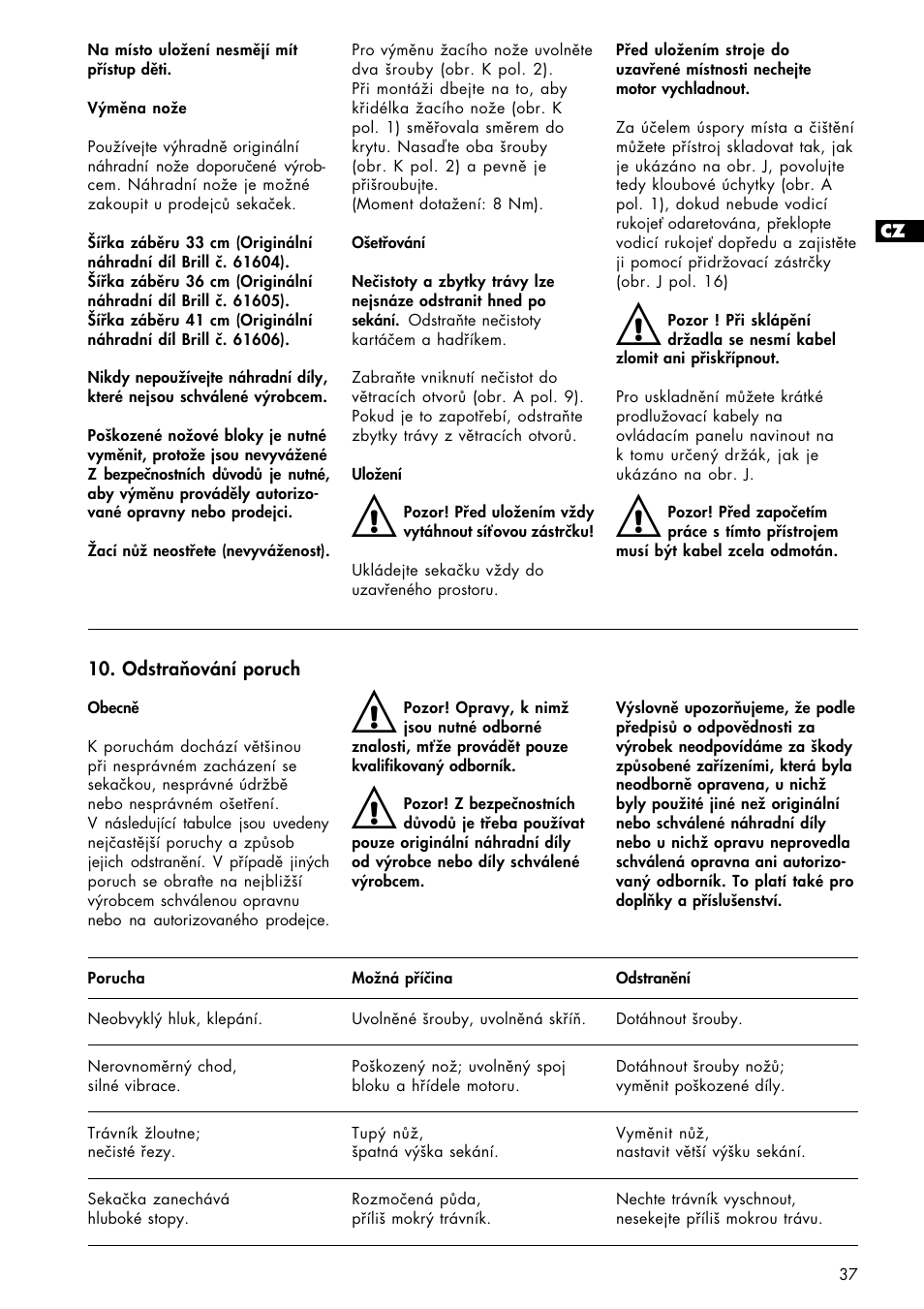 Brill 33 EF User Manual | Page 37 / 72