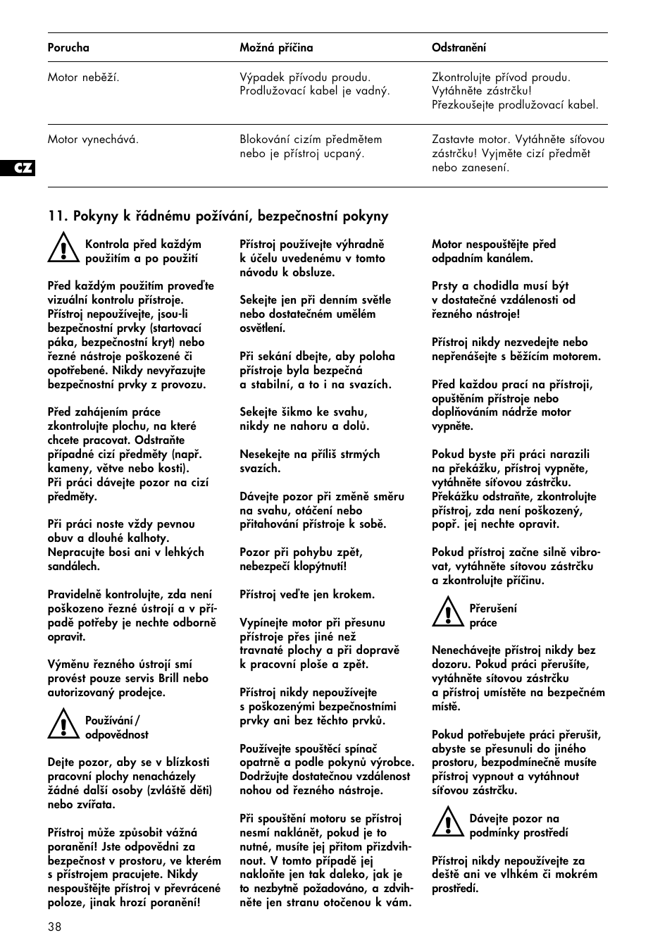 Brill 33 EF User Manual | Page 38 / 72