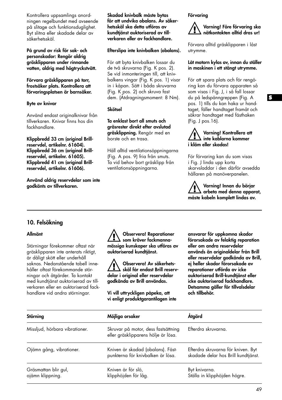 Brill 33 EF User Manual | Page 49 / 72