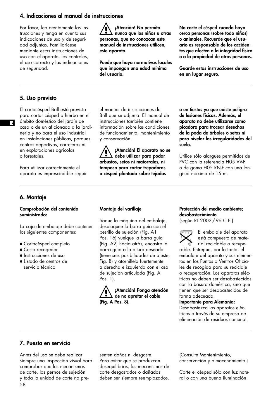 Brill 33 EF User Manual | Page 58 / 72