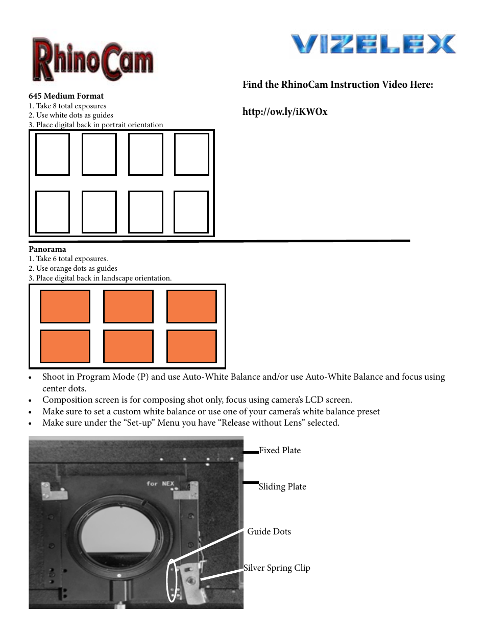 Fotodiox VIZELEX RhinoCam for Sony NEX User Manual | 3 pages