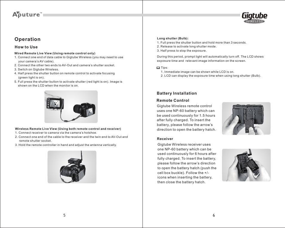 页 10, Operation | Fotodiox Aputure Gigtube Wireless User Manual | Page 4 / 6