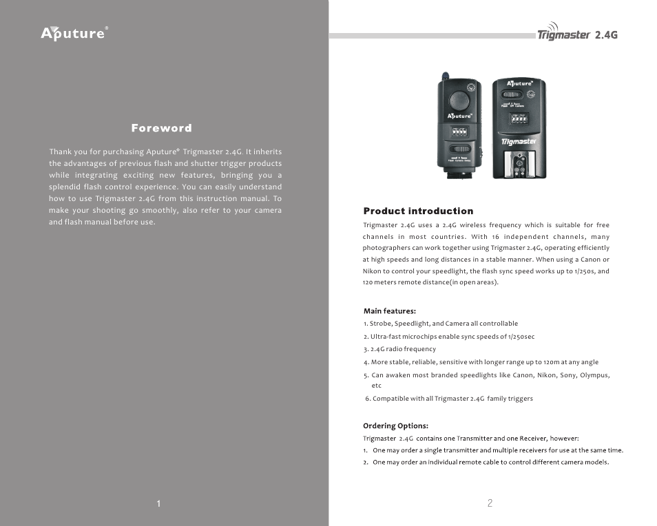 Fotodiox Aputure Trigmaster User Manual | Page 2 / 6