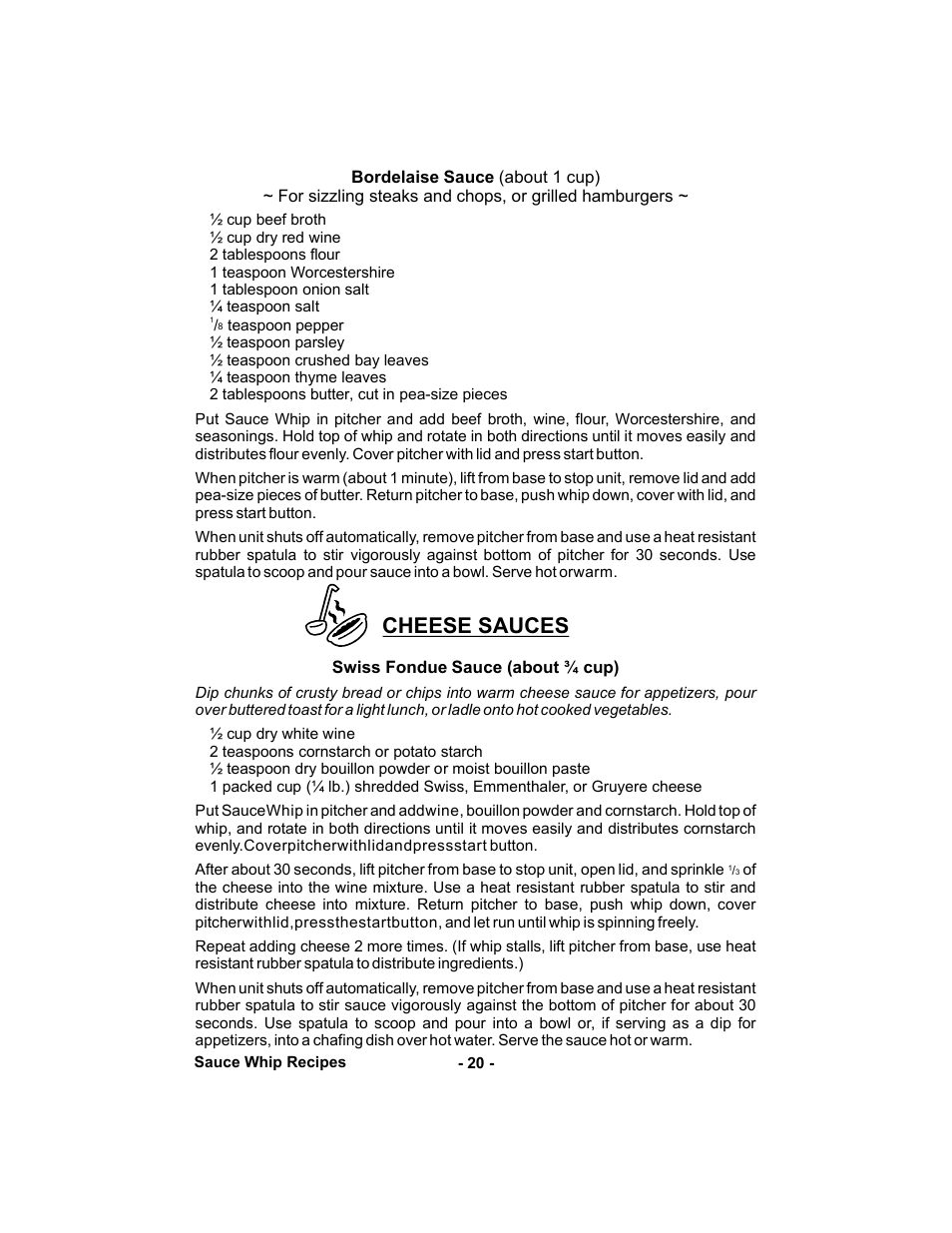 Cheese sauces | Gastroback 42414 Automatic Milk-foamer and sauces maker User Manual | Page 20 / 32