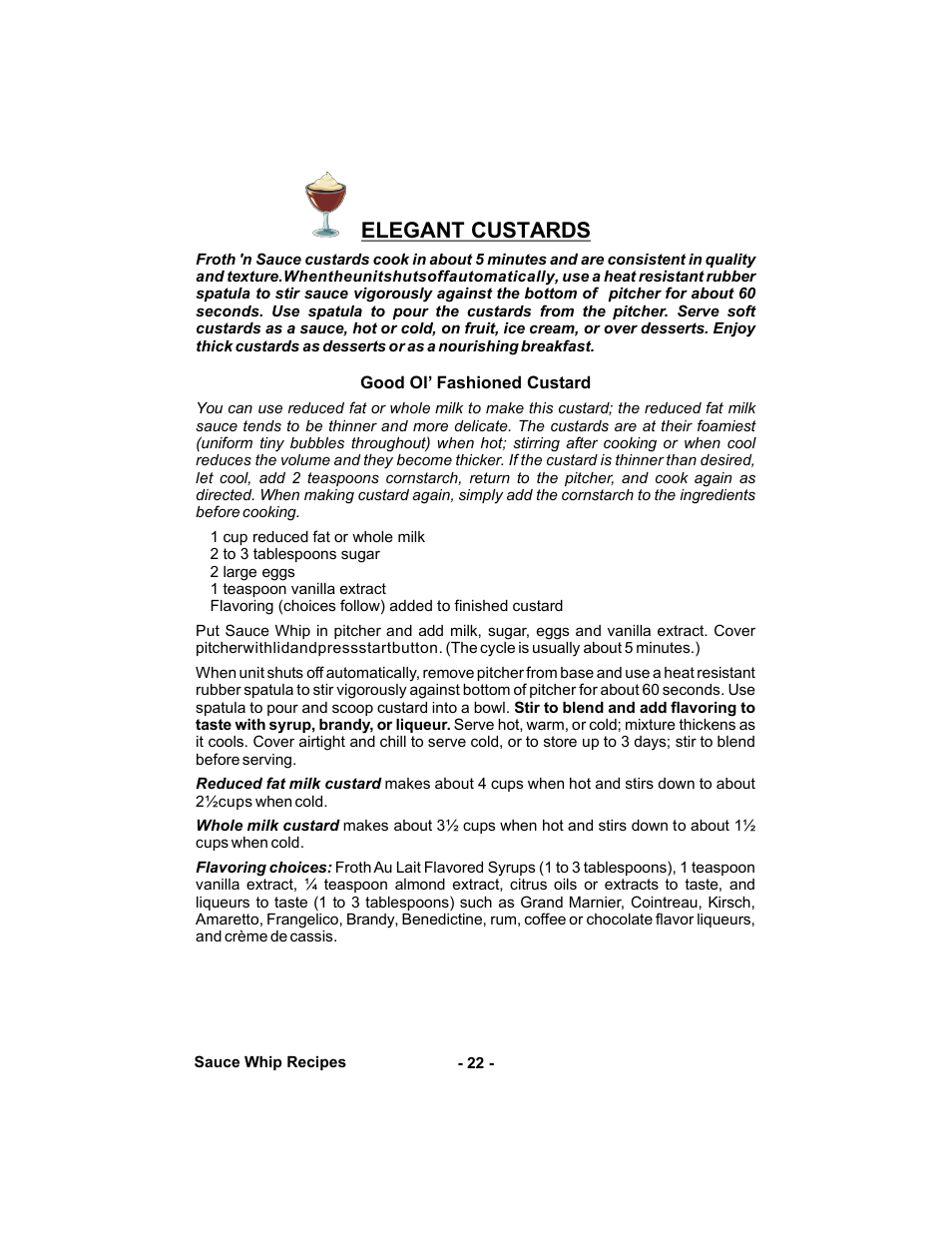 Elegant custards | Gastroback 42414 Automatic Milk-foamer and sauces maker User Manual | Page 22 / 32