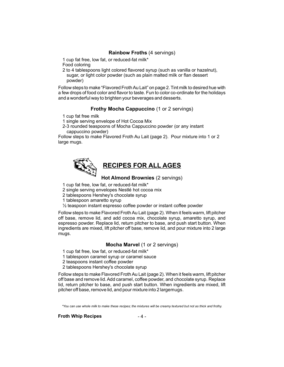Recipes for all ages | Gastroback 42414 Automatic Milk-foamer and sauces maker User Manual | Page 4 / 32