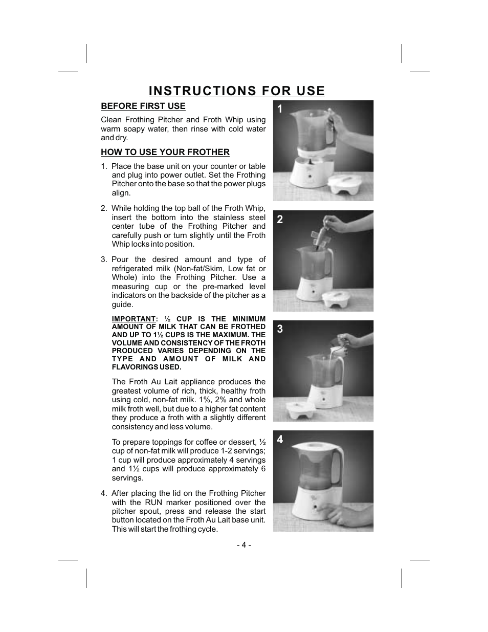 Instructions for use | Gastroback 42410 Automatic Milk-foamer User Manual | Page 3 / 4