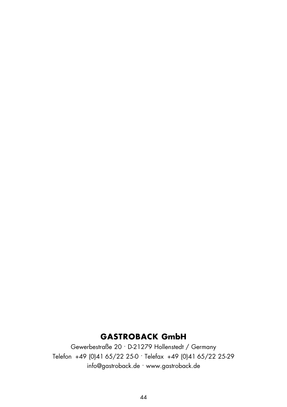 Gastroback gmbh | Gastroback 42360 Latte Art Milk Frother Advanced User Manual | Page 22 / 22