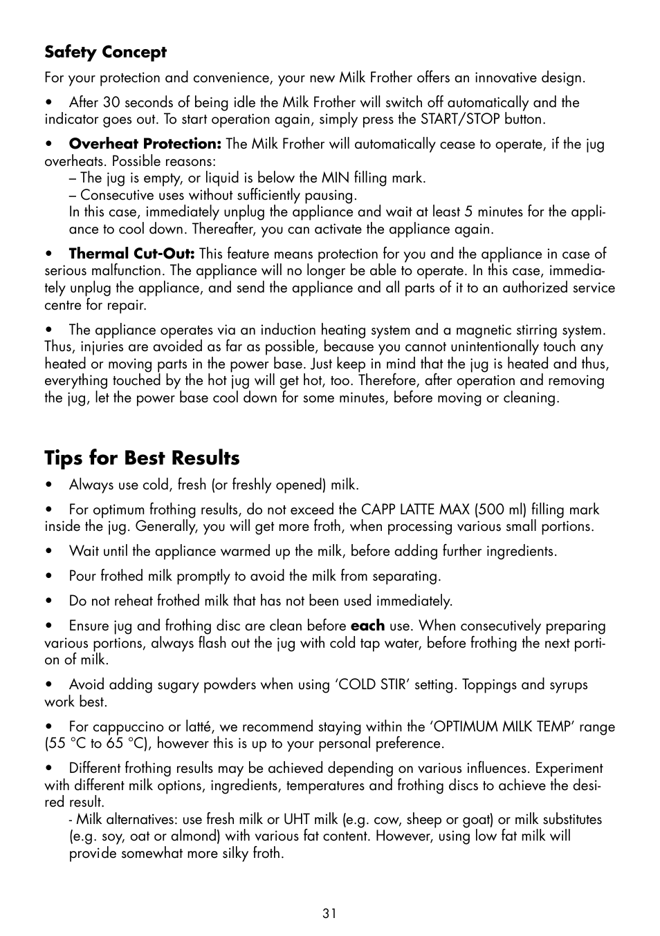 Tips for best results | Gastroback 42360 Latte Art Milk Frother Advanced User Manual | Page 9 / 22