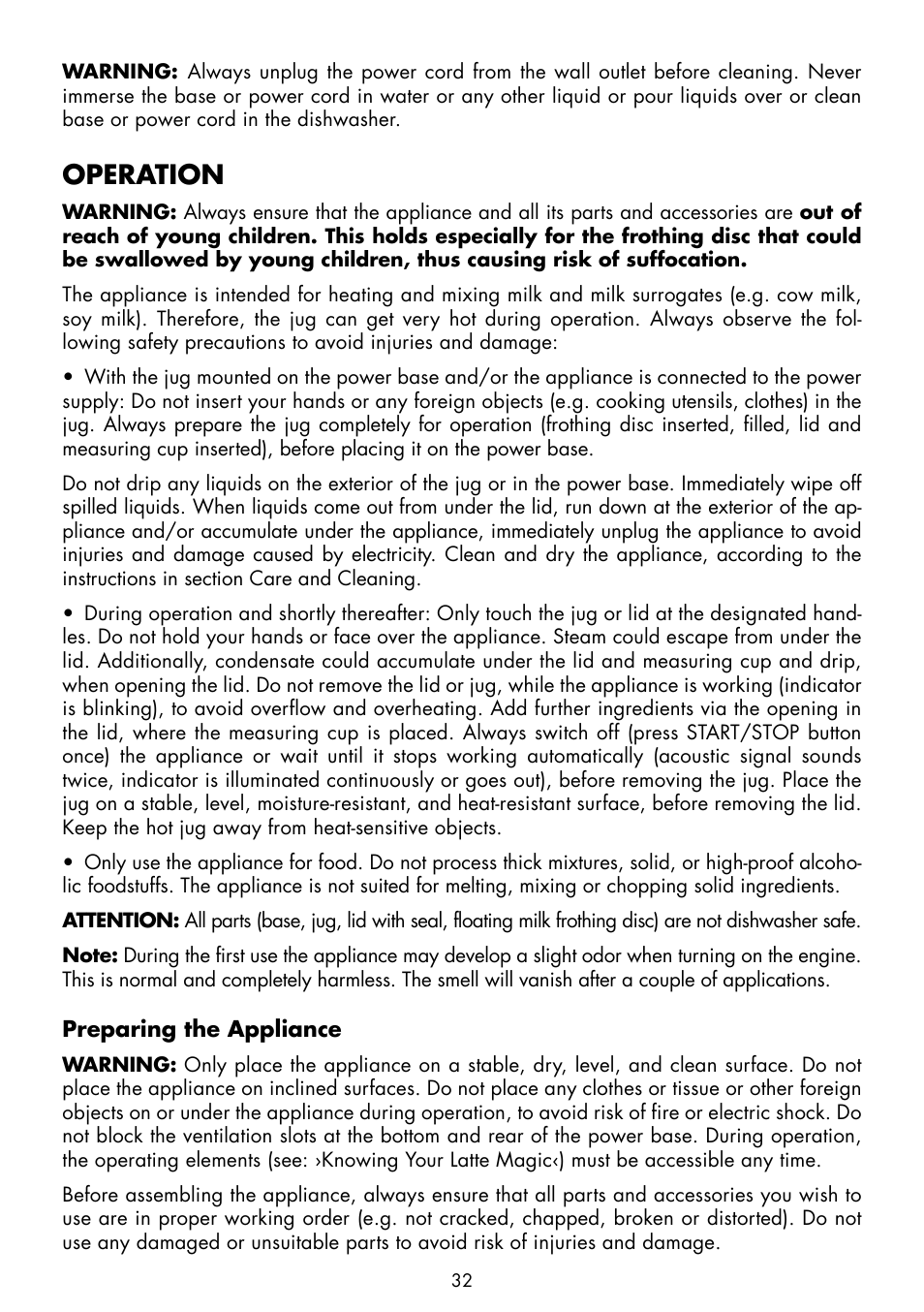 Operation | Gastroback 42325 Latte Magic User Manual | Page 10 / 18