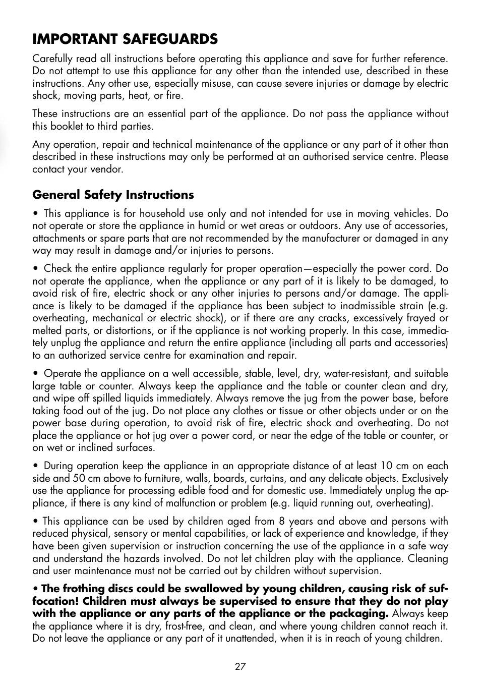 Important safeguards | Gastroback 42325 Latte Magic User Manual | Page 5 / 18