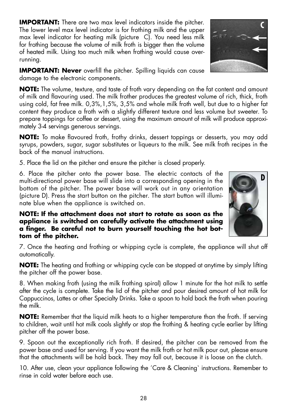 Gastroback 42320 Easy Cino Plus Milk Frother User Manual | Page 10 / 18