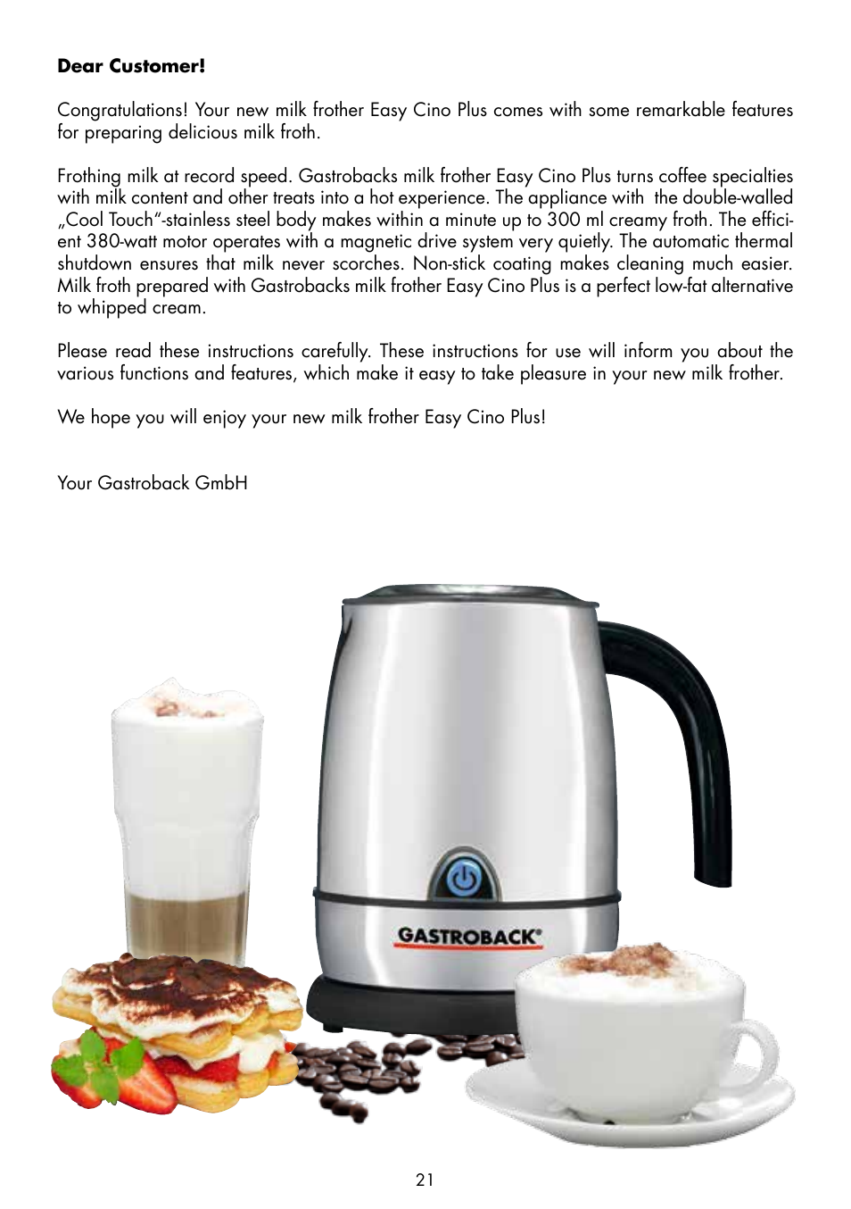 Gastroback 42320 Easy Cino Plus Milk Frother User Manual | Page 3 / 18
