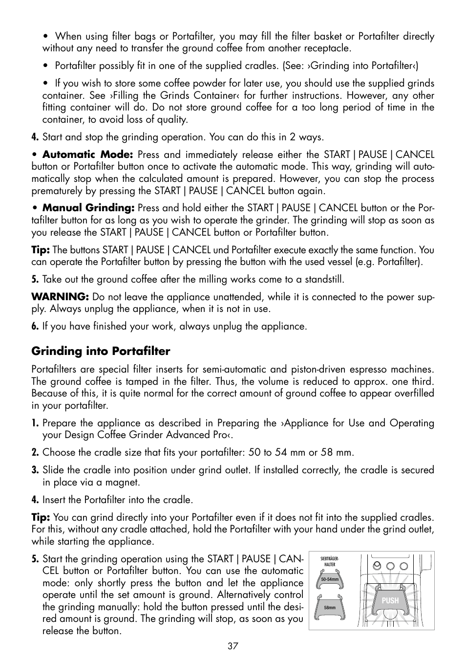 Gastroback 42639 Design Coffee Grinder Advanced Pro User Manual | Page 13 / 23