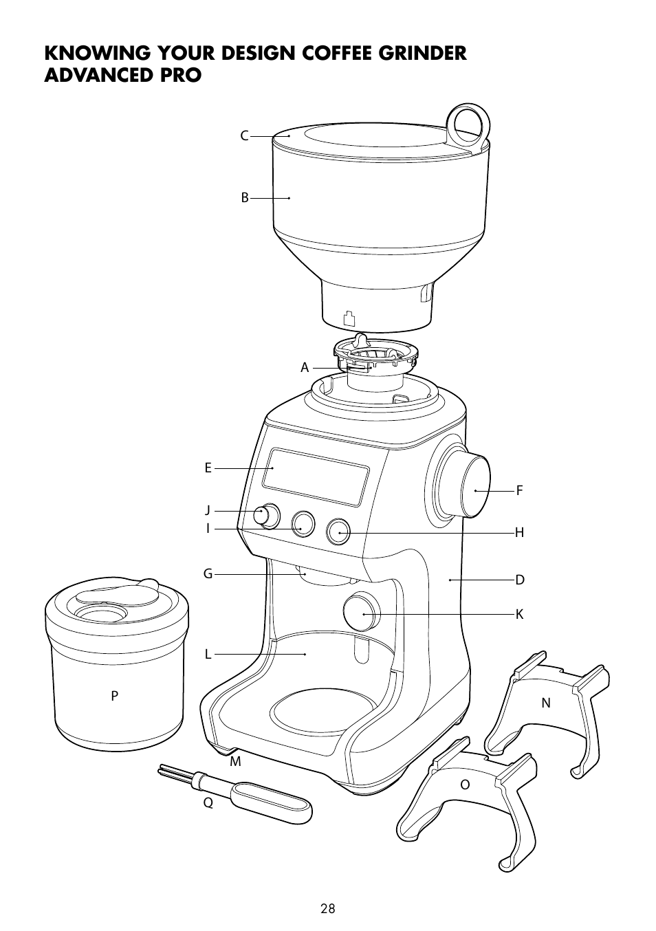 Knowing your design coffee grinder advanced pro | Gastroback 42639 Design Coffee Grinder Advanced Pro User Manual | Page 4 / 23