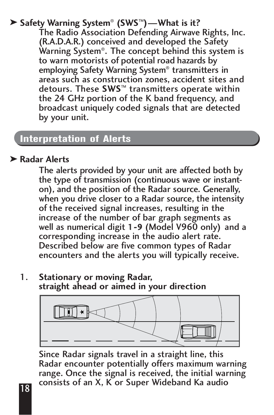 Interpretation of alerts | Beltronics 940 User Manual | Page 19 / 40