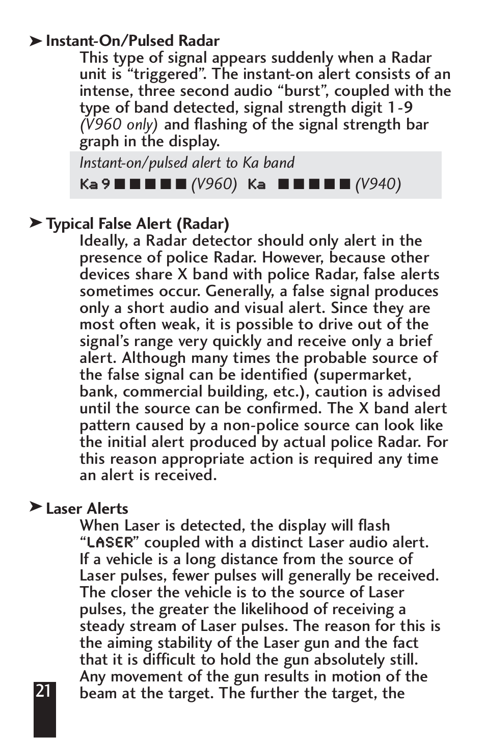 Beltronics 940 User Manual | Page 22 / 40