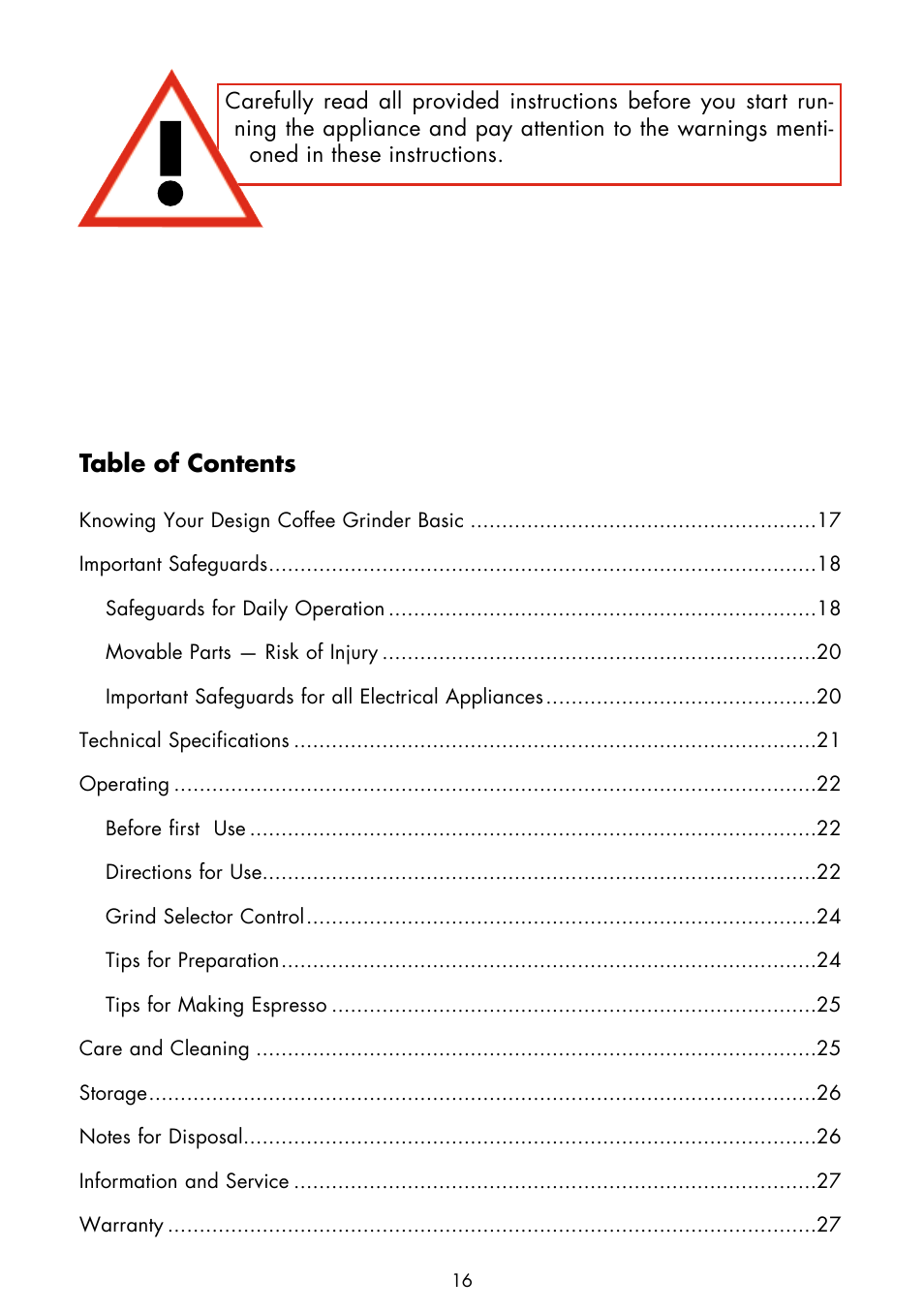 Gastroback 42601 Design Coffee Grinder Basic User Manual | Page 2 / 14