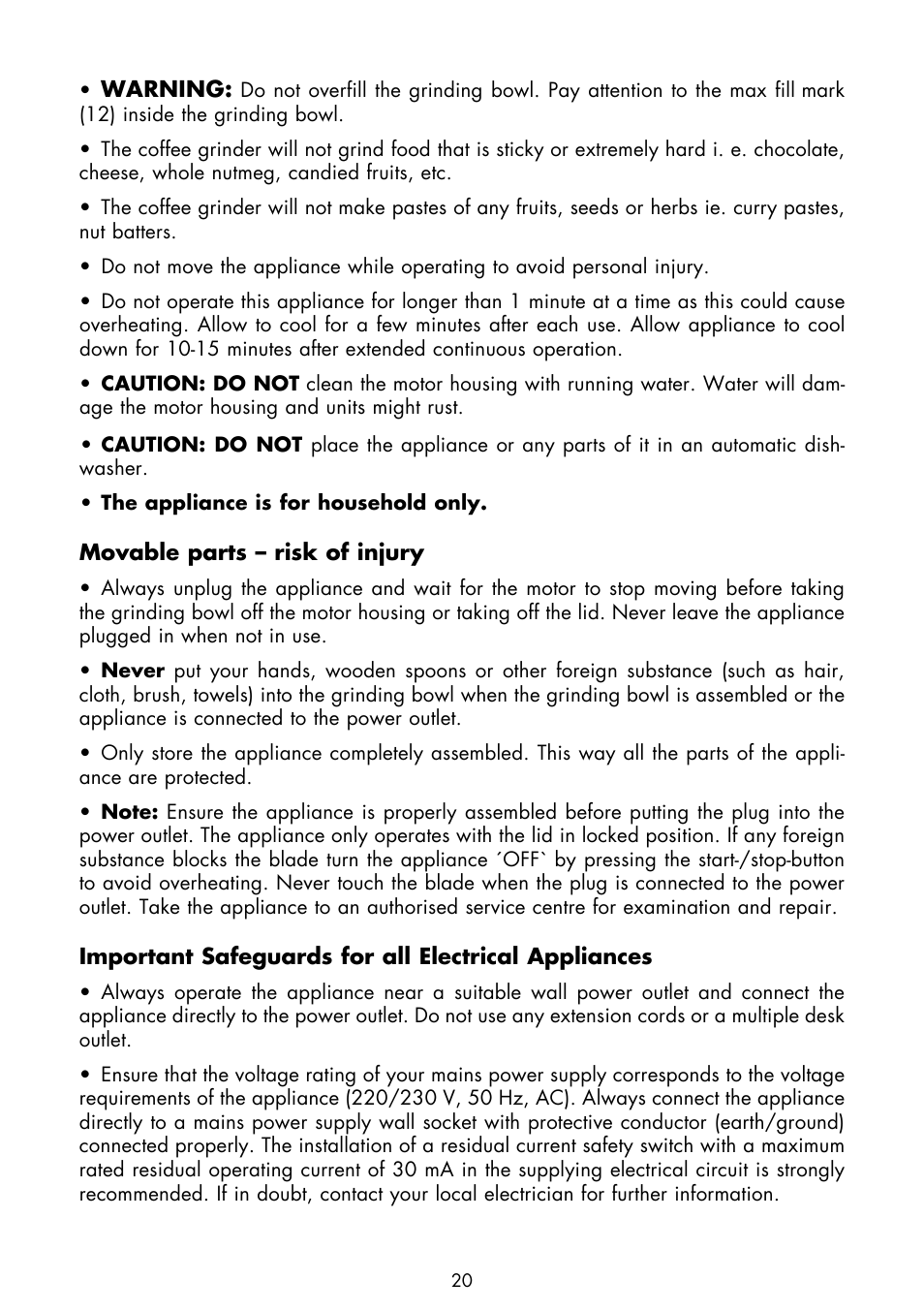 Gastroback 42601 Design Coffee Grinder Basic User Manual | Page 6 / 14