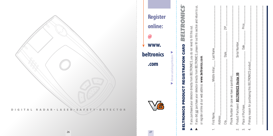 Beltronics V6 User Manual | Page 15 / 16