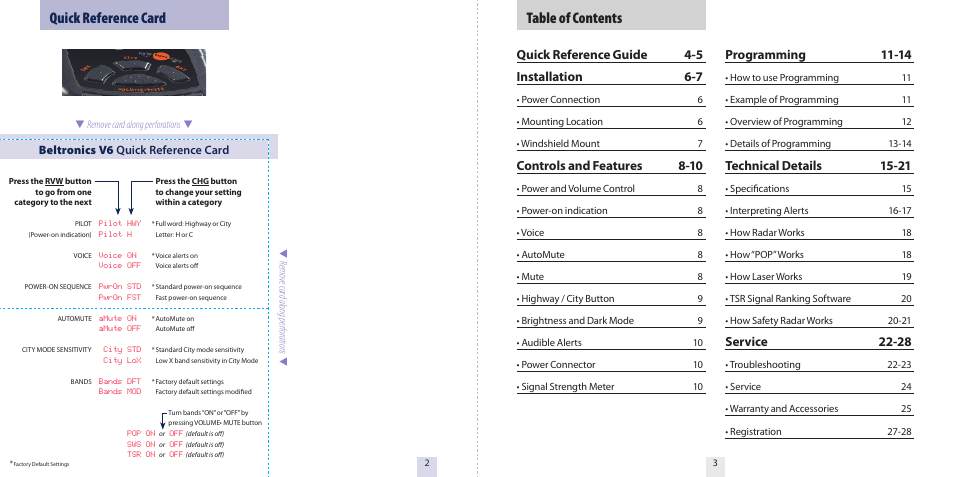 Beltronics V6 User Manual | Page 3 / 16