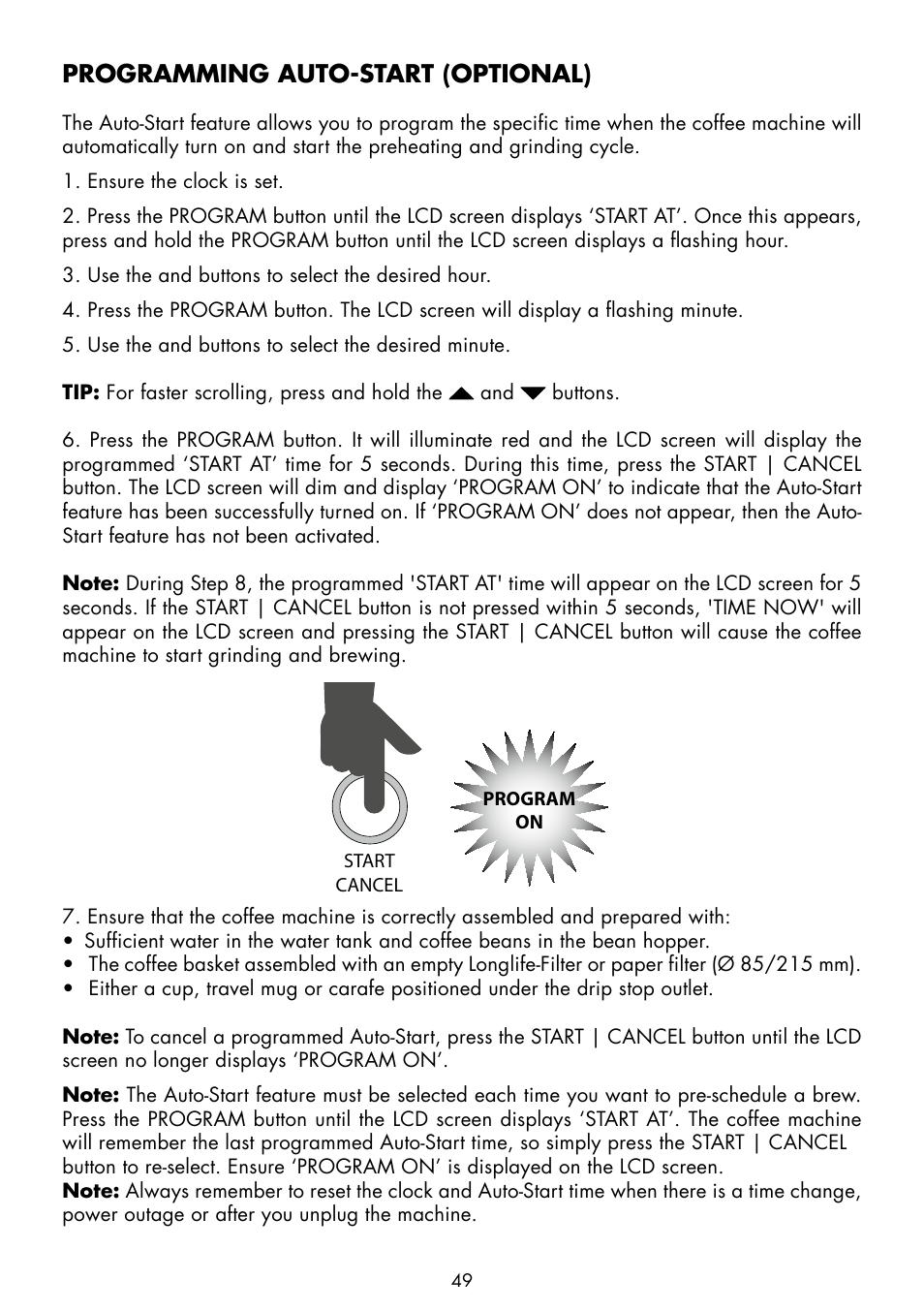 Programming auto-start (optional) | Gastroback 42712 Design Coffee Advanced - Grind & Brew User Manual | Page 17 / 32