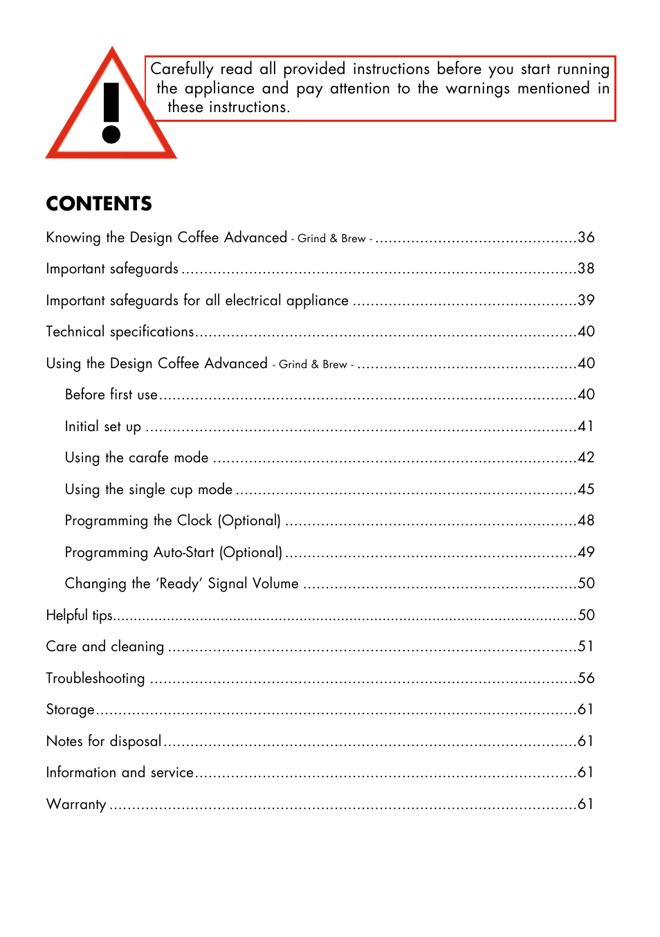 Gastroback 42712 Design Coffee Advanced - Grind & Brew User Manual | Page 2 / 32