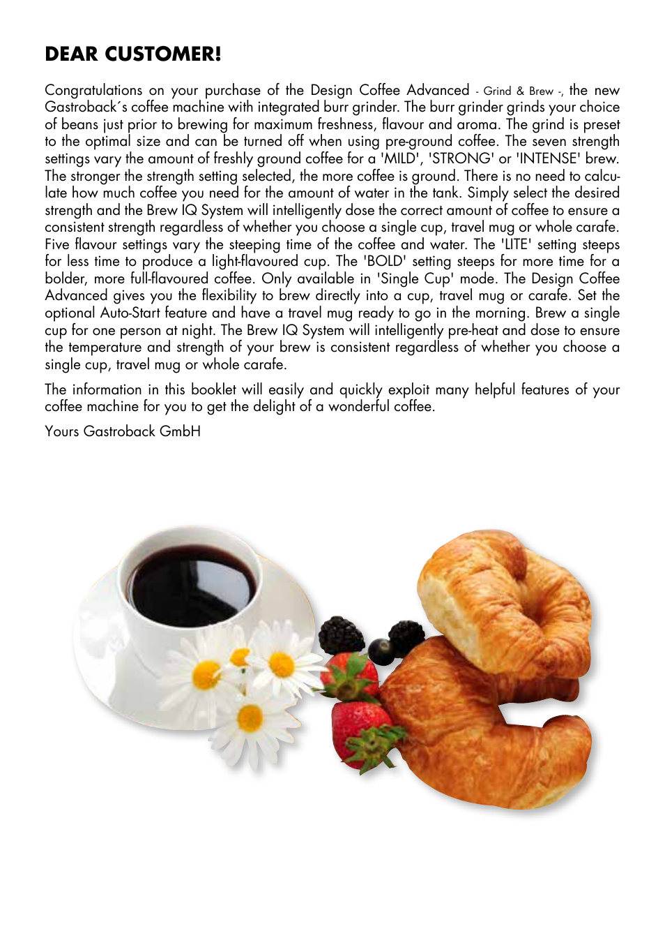 Dear customer | Gastroback 42712 Design Coffee Advanced - Grind & Brew User Manual | Page 3 / 32