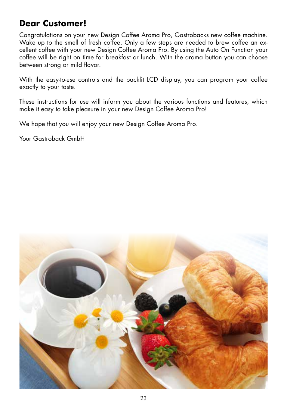 Dear customer | Gastroback 42705 Design Coffee Aroma Pro User Manual | Page 3 / 20
