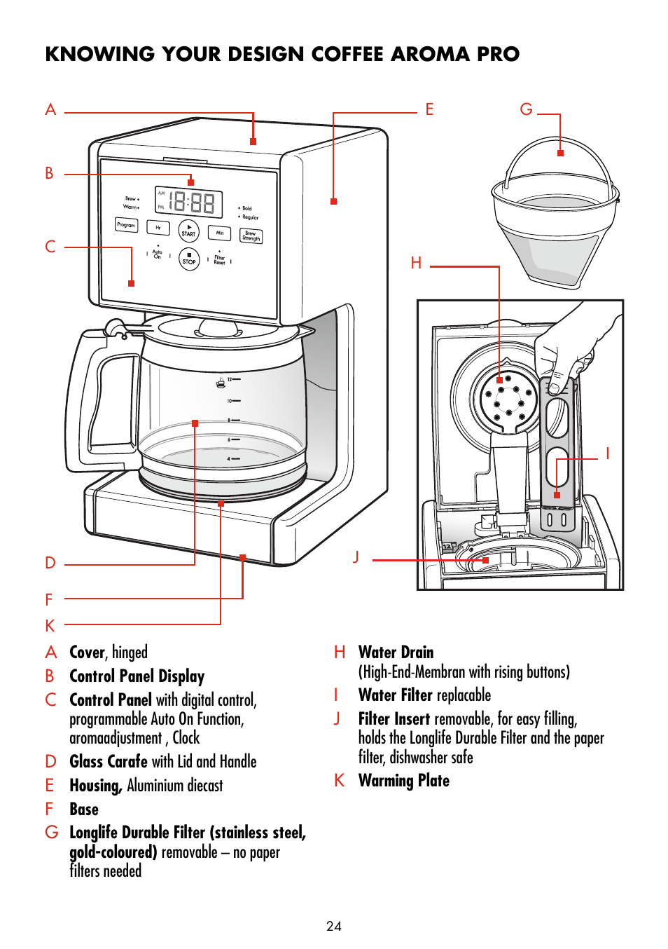 Knowing your design coffee aroma pro | Gastroback 42705 Design Coffee Aroma Pro User Manual | Page 4 / 20
