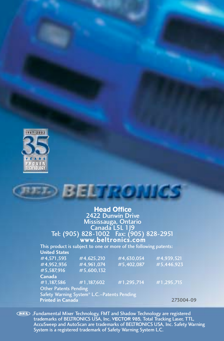 Beltronics V985 User Manual | 32 pages