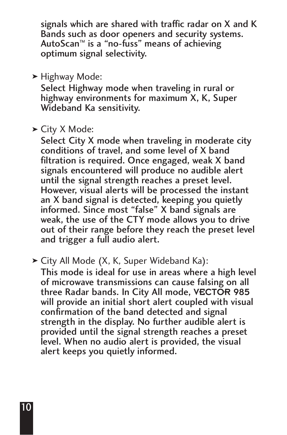 Beltronics V985 User Manual | Page 12 / 32