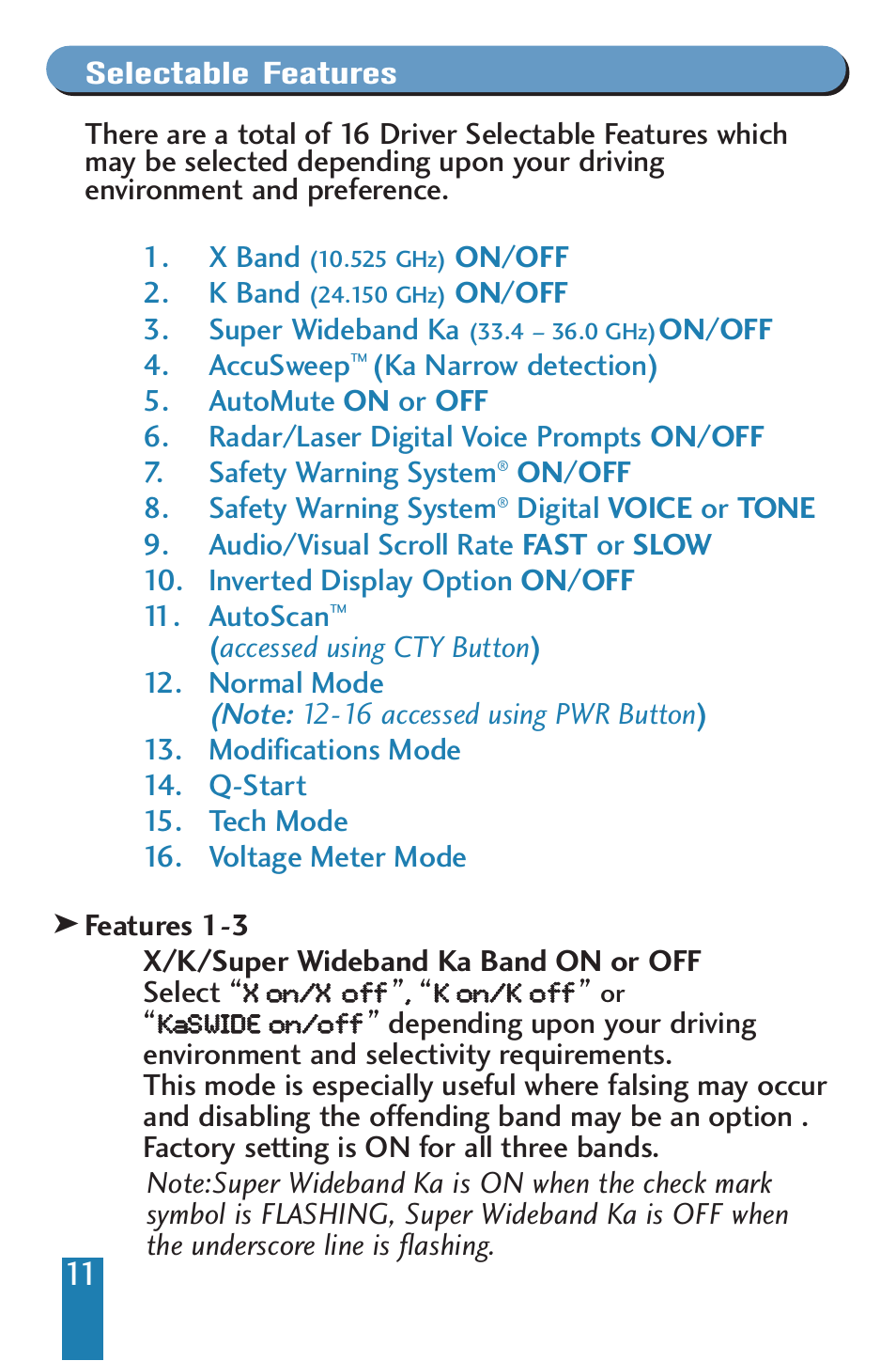 Beltronics V985 User Manual | Page 13 / 32
