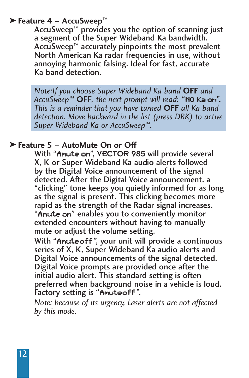 Beltronics V985 User Manual | Page 14 / 32