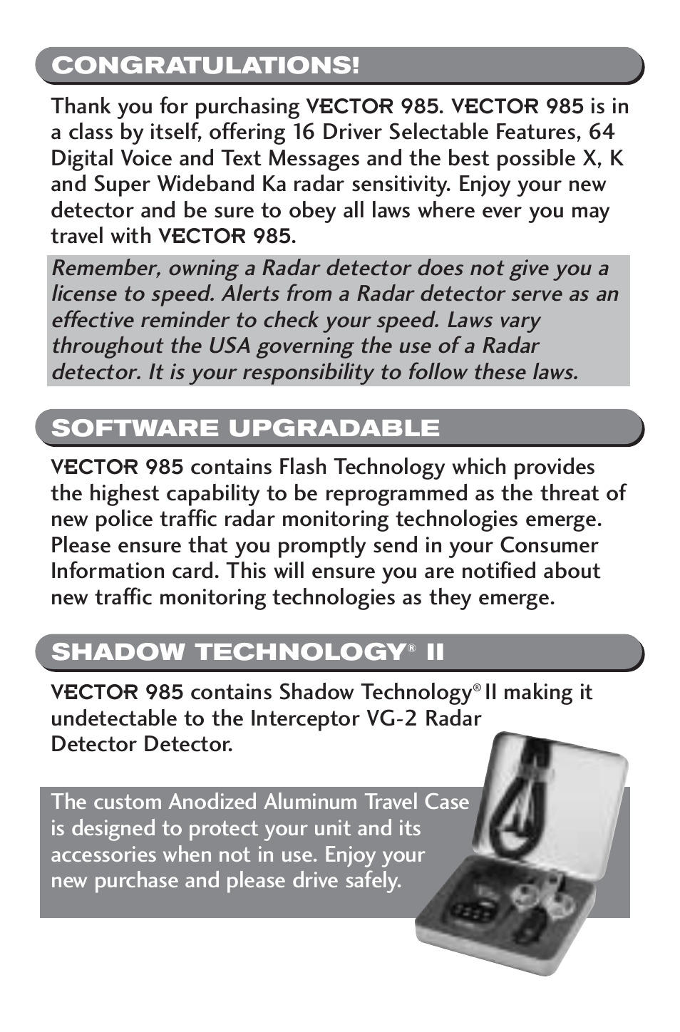 Beltronics V985 User Manual | Page 3 / 32