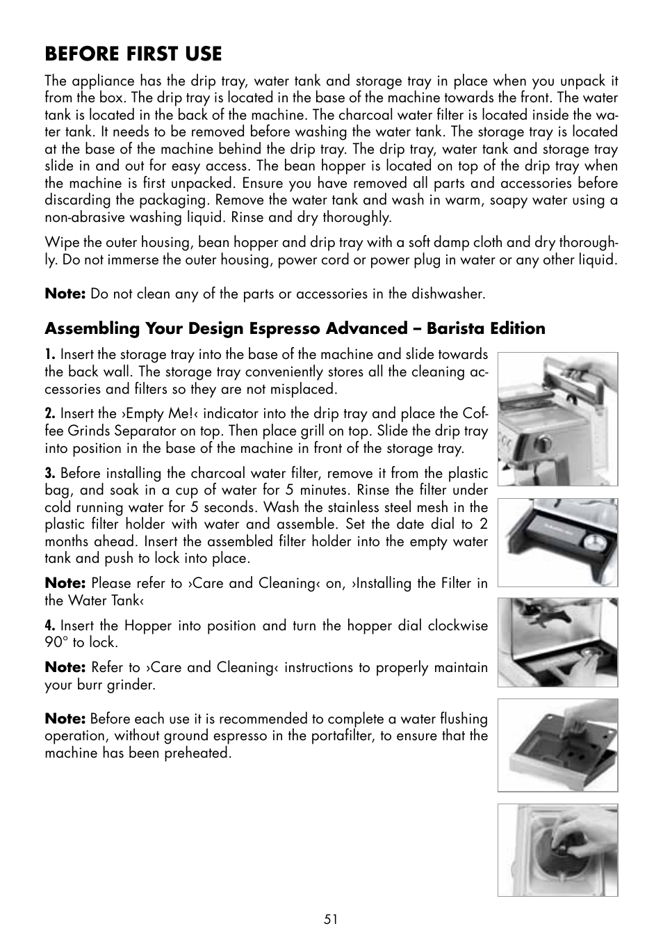 Before first use | Gastroback 42620 Design Espresso Advanced - Barista Edition User Manual | Page 15 / 36