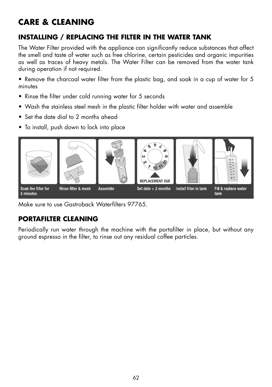 Care & cleaning | Gastroback 42620 Design Espresso Advanced - Barista Edition User Manual | Page 26 / 36