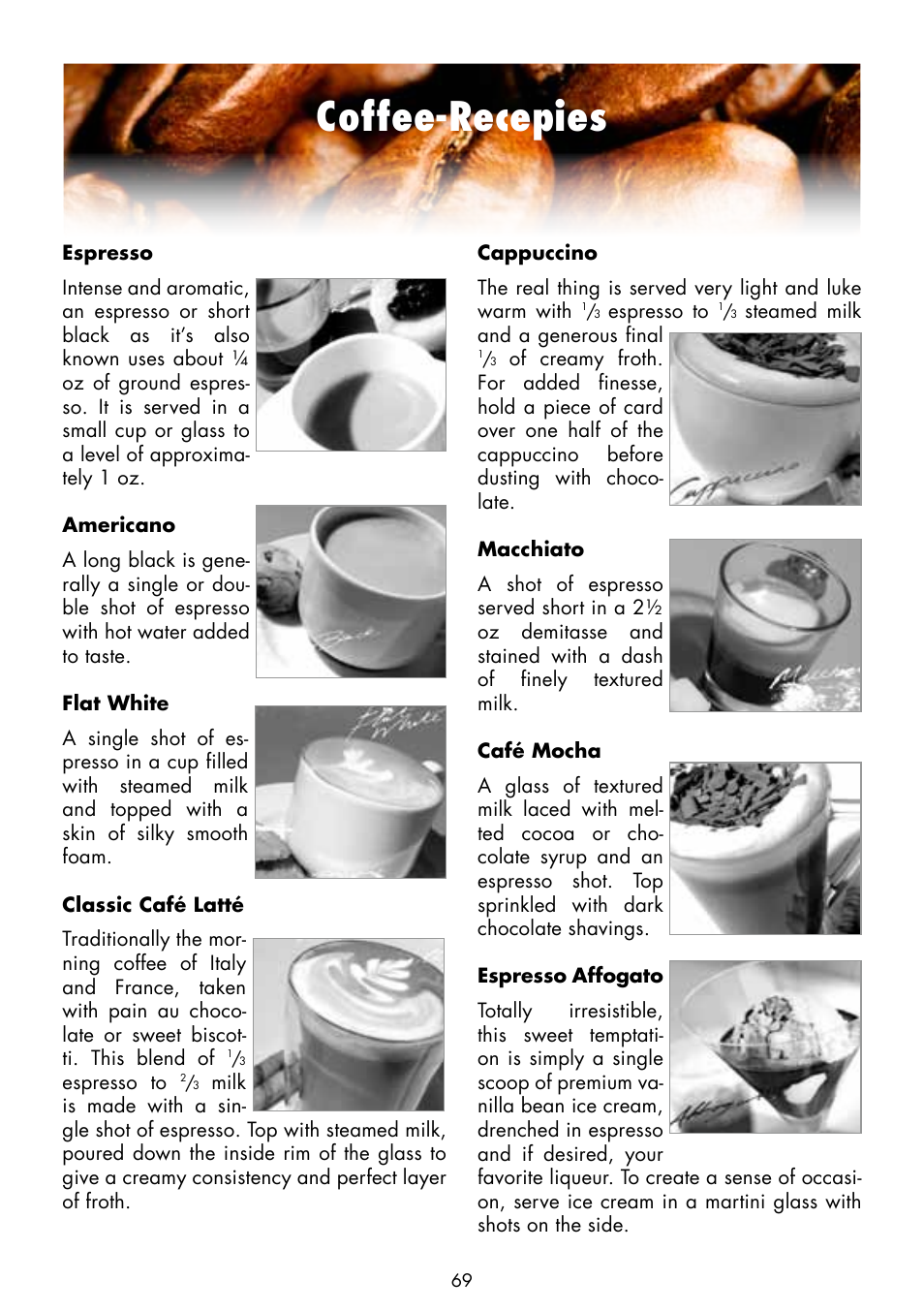 Coffee-recepies | Gastroback 42620 Design Espresso Advanced - Barista Edition User Manual | Page 33 / 36