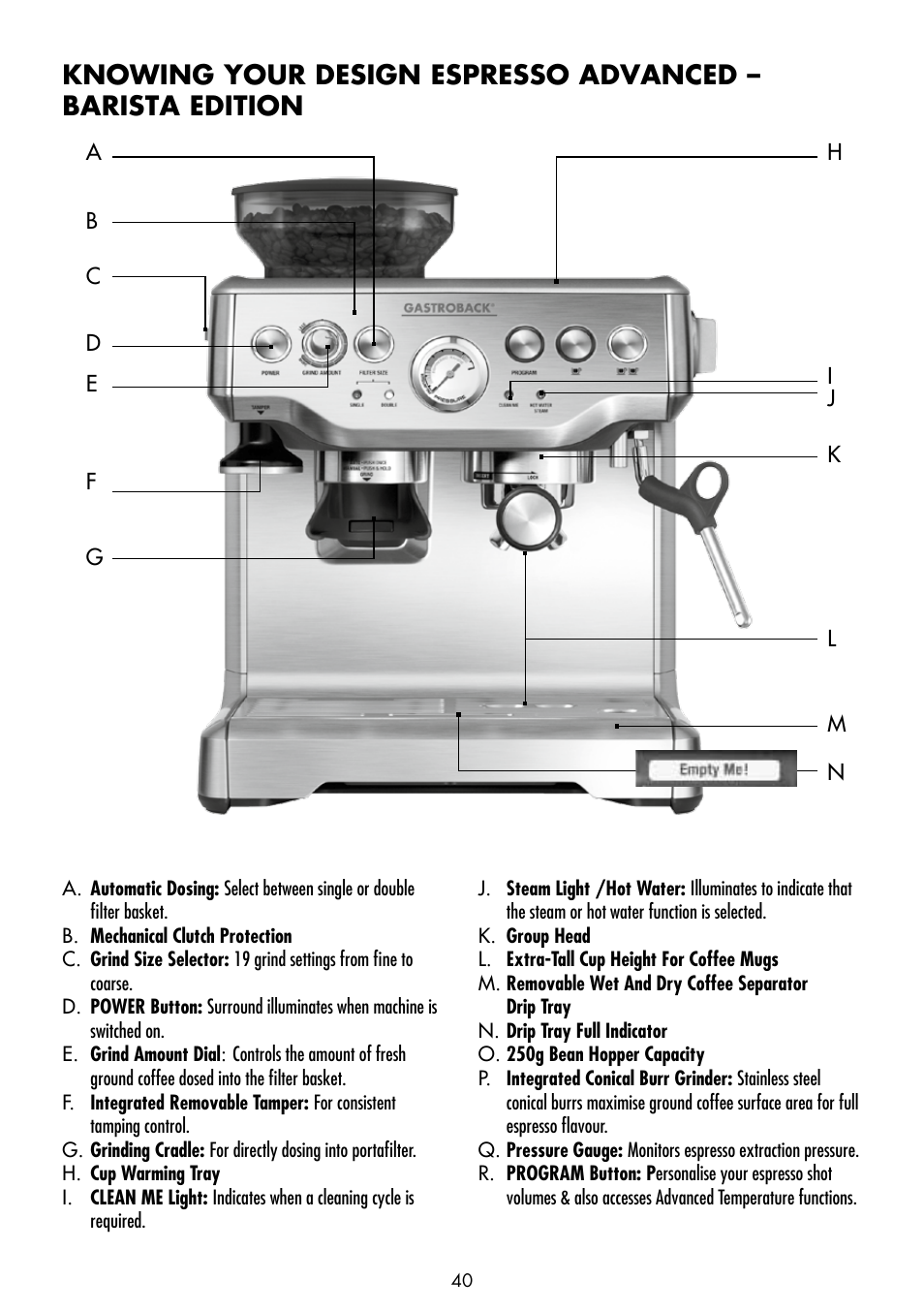 Gastroback 42620 Design Espresso Advanced - Barista Edition User Manual | Page 4 / 36