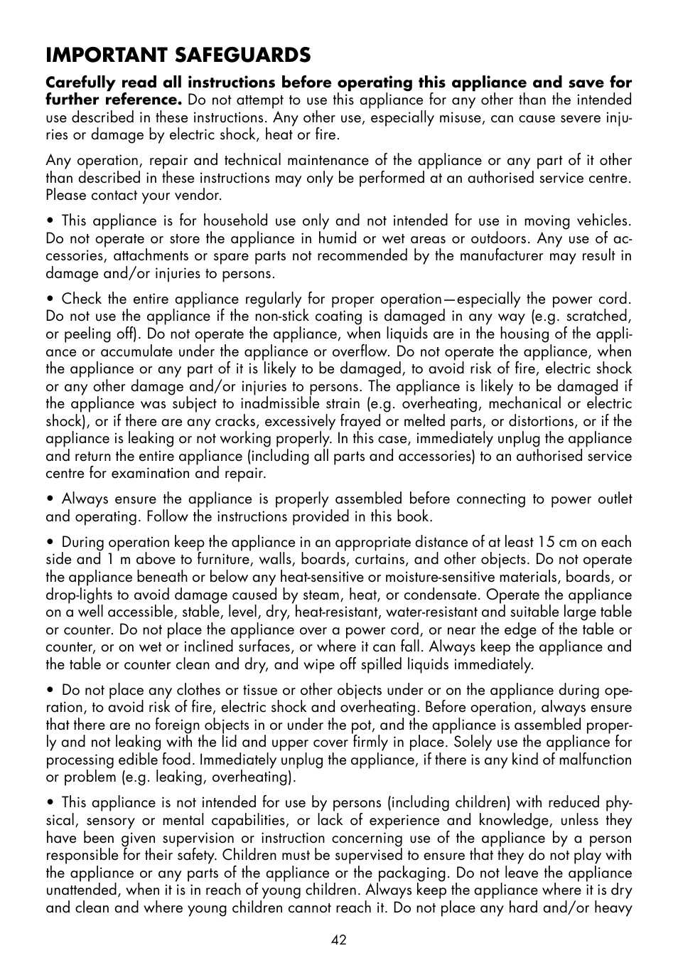 Important safeguards | Gastroback 42620 Design Espresso Advanced - Barista Edition User Manual | Page 6 / 36