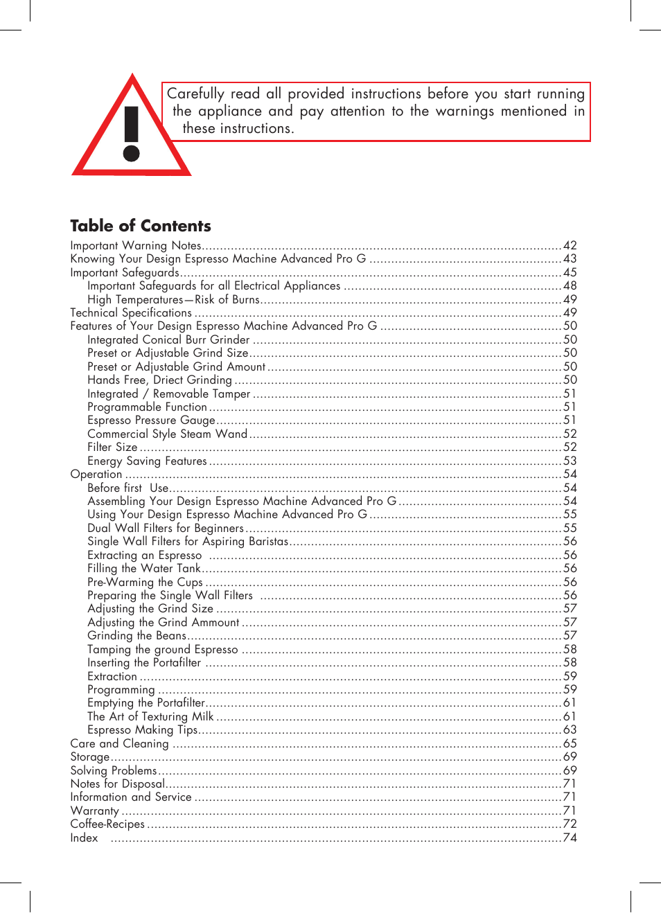 Gastroback 42612 Design Espresso Machine Advanced Pro G User Manual | Page 2 / 38