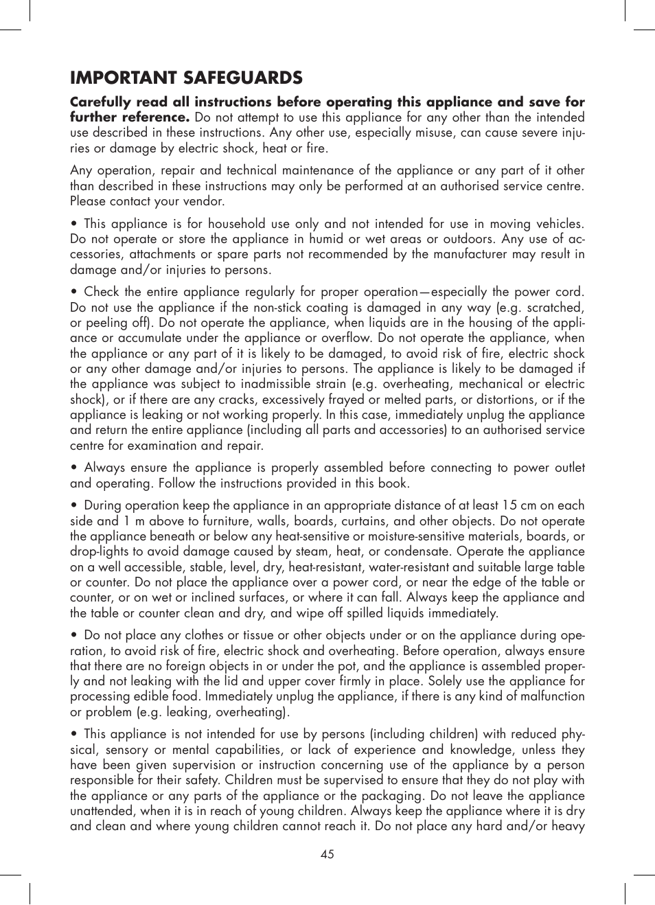 Important safeguards | Gastroback 42612 Design Espresso Machine Advanced Pro G User Manual | Page 7 / 38