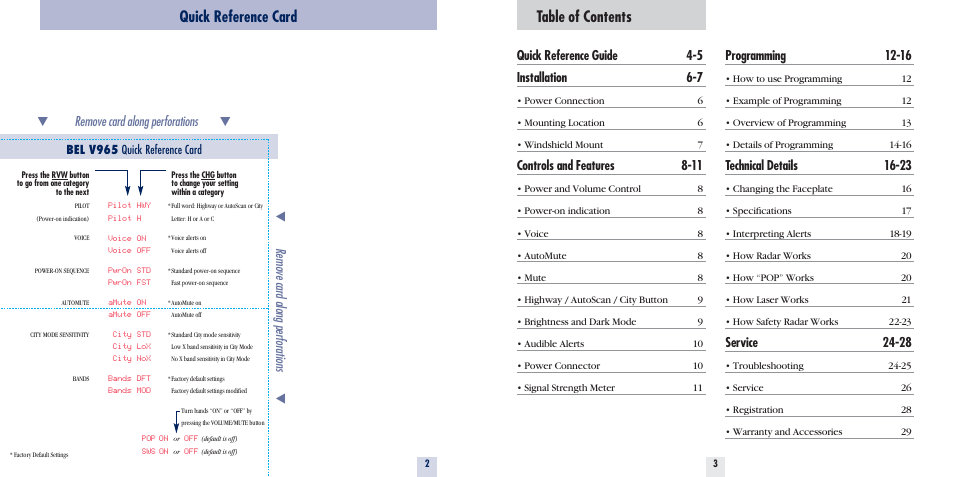 Beltronics V965 User Manual | Page 3 / 16