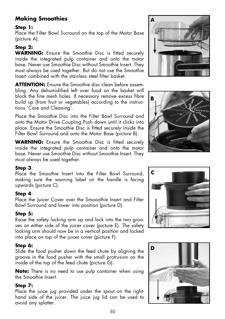 Gastroback 40138 Design Multi Juicer Digital - Smoothie User Manual | Page 12 / 36