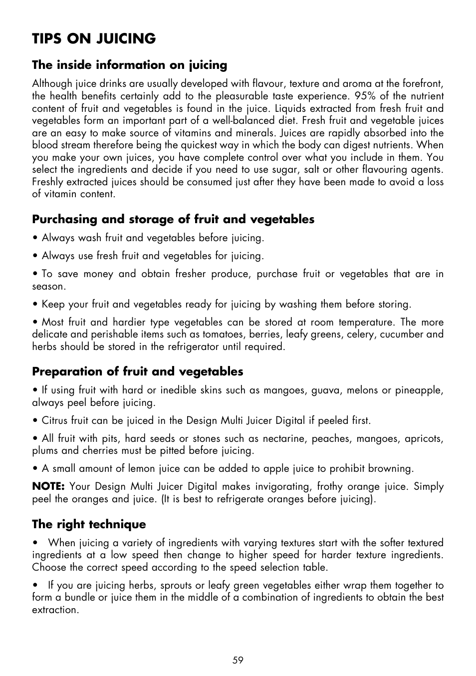 Tips on juicing | Gastroback 40138 Design Multi Juicer Digital - Smoothie User Manual | Page 21 / 36